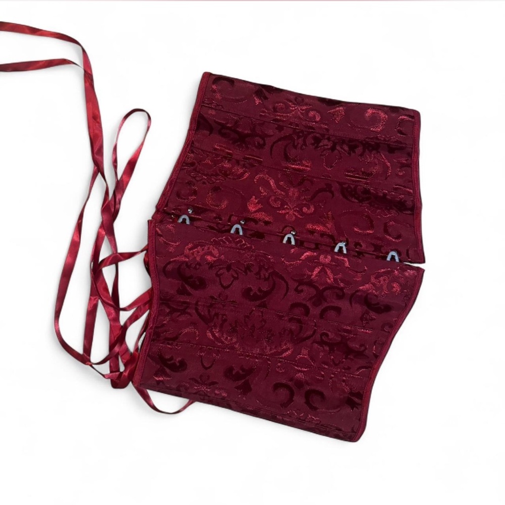 Elegant Red Brocade Corset